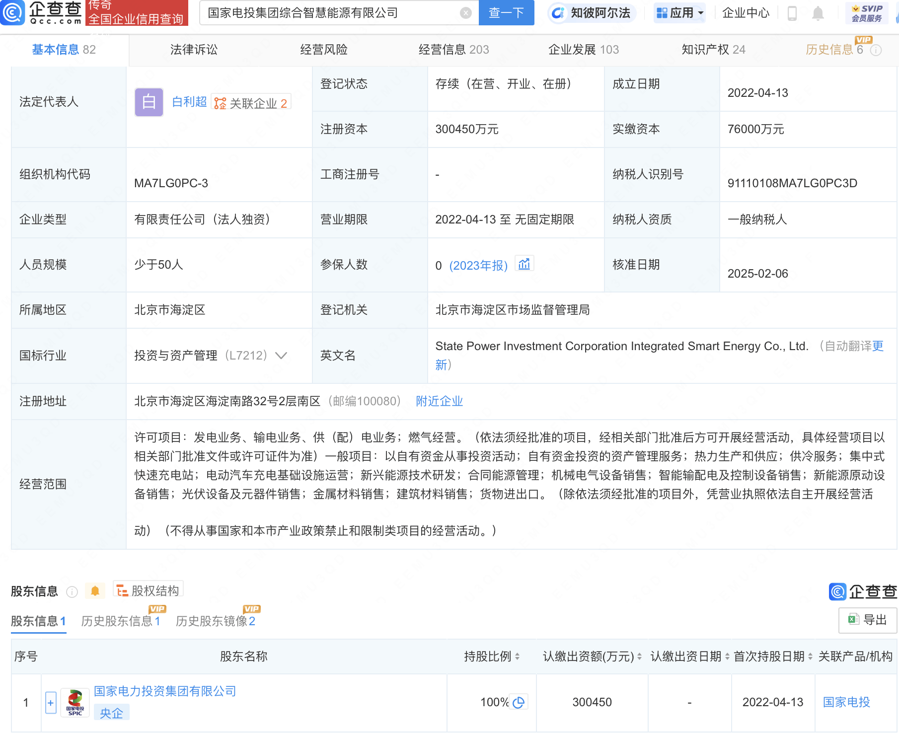 国家电投综合智慧能源公司注册资本增至30亿