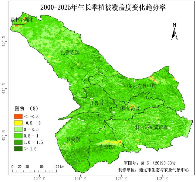 高质量发展看试点丨协同为基赋能科尔沁沙地治理——通辽982%区域植被覆盖度呈增加趋势(图1)